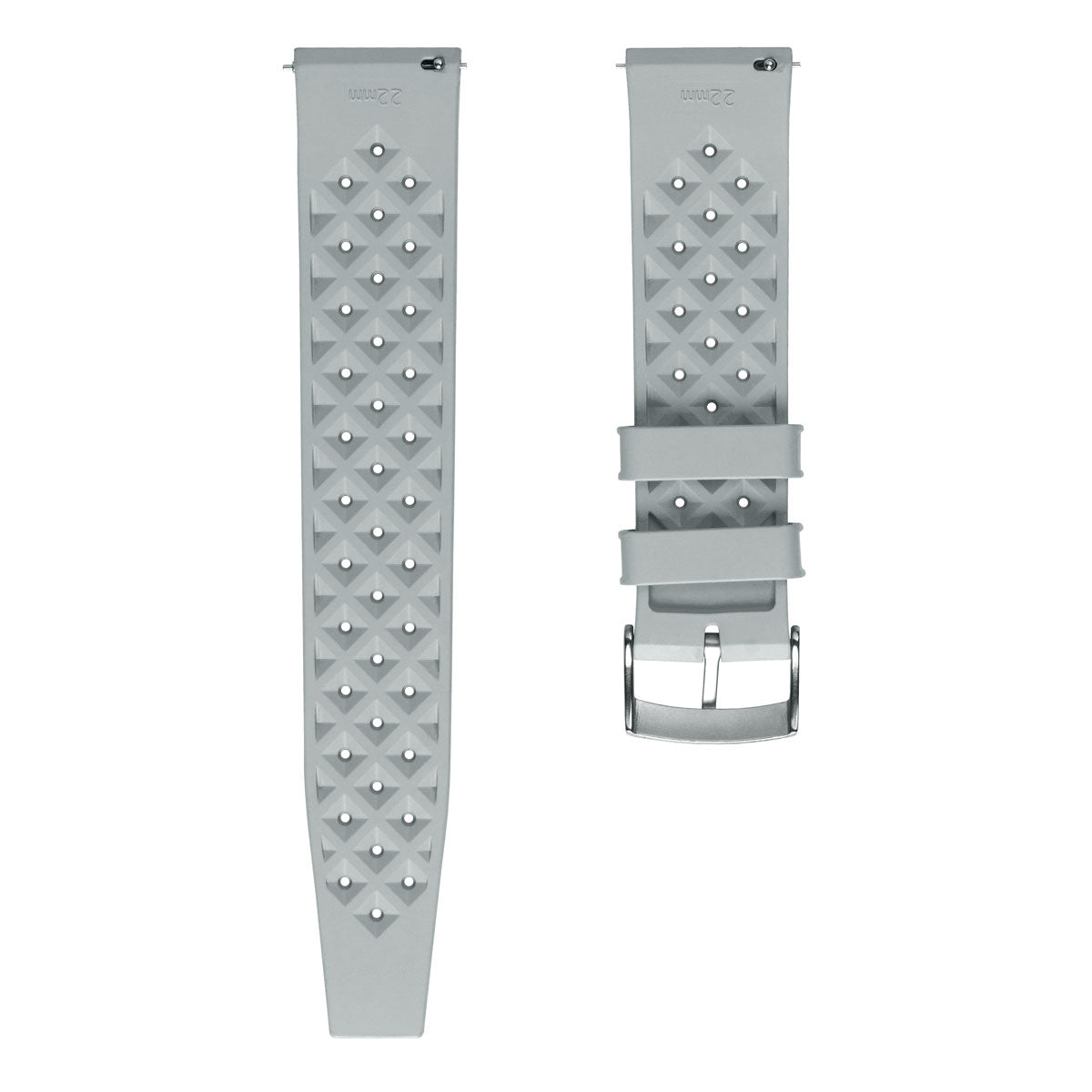 Classic Vintage Style Rubber Watch Strap - Anchor Grey