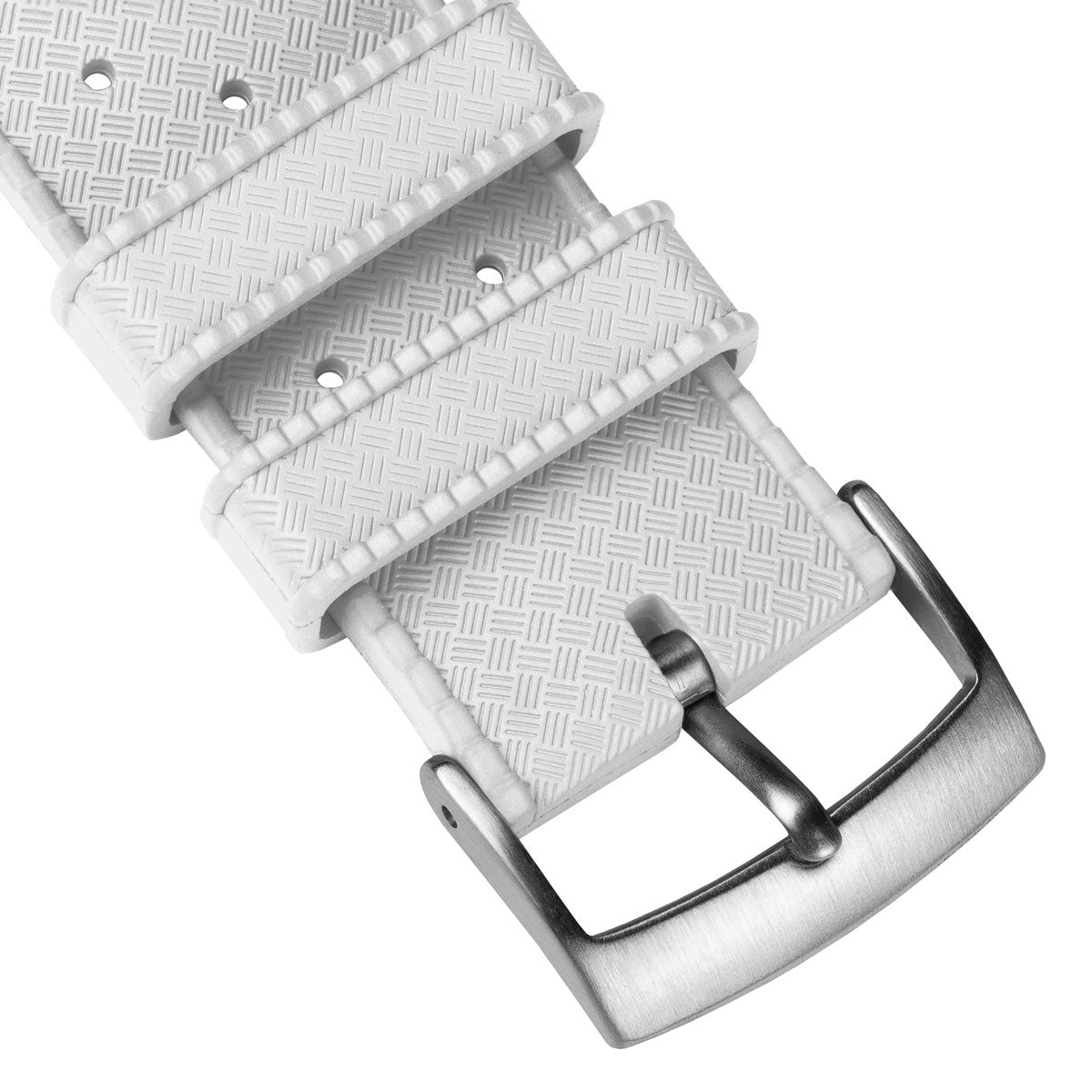 Classic Vintage Style Rubber Watch Strap - Polar White