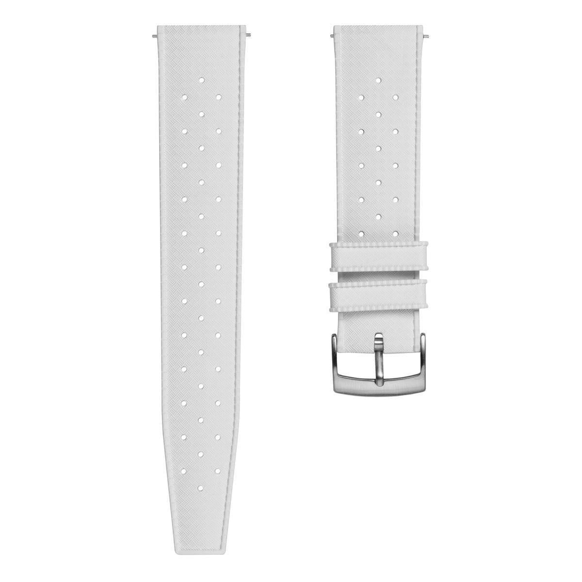 Classic Vintage Style Rubber Watch Strap - Polar White