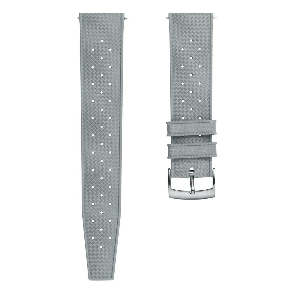 Classic Vintage Style Rubber Watch Strap Anchor Grey Geckota