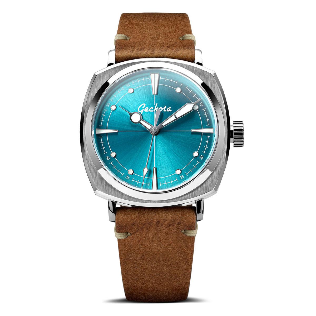 Geckota Pioneer Aurora Automatic Watch Aqua Sunburst