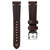 Geckota Vintage V-Stitch Italian Leather Watch Strap - Chocolate Brown