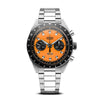 FORZO Drive King Mechanical Chronograph - Orange Dial - 3-Link Bracelet