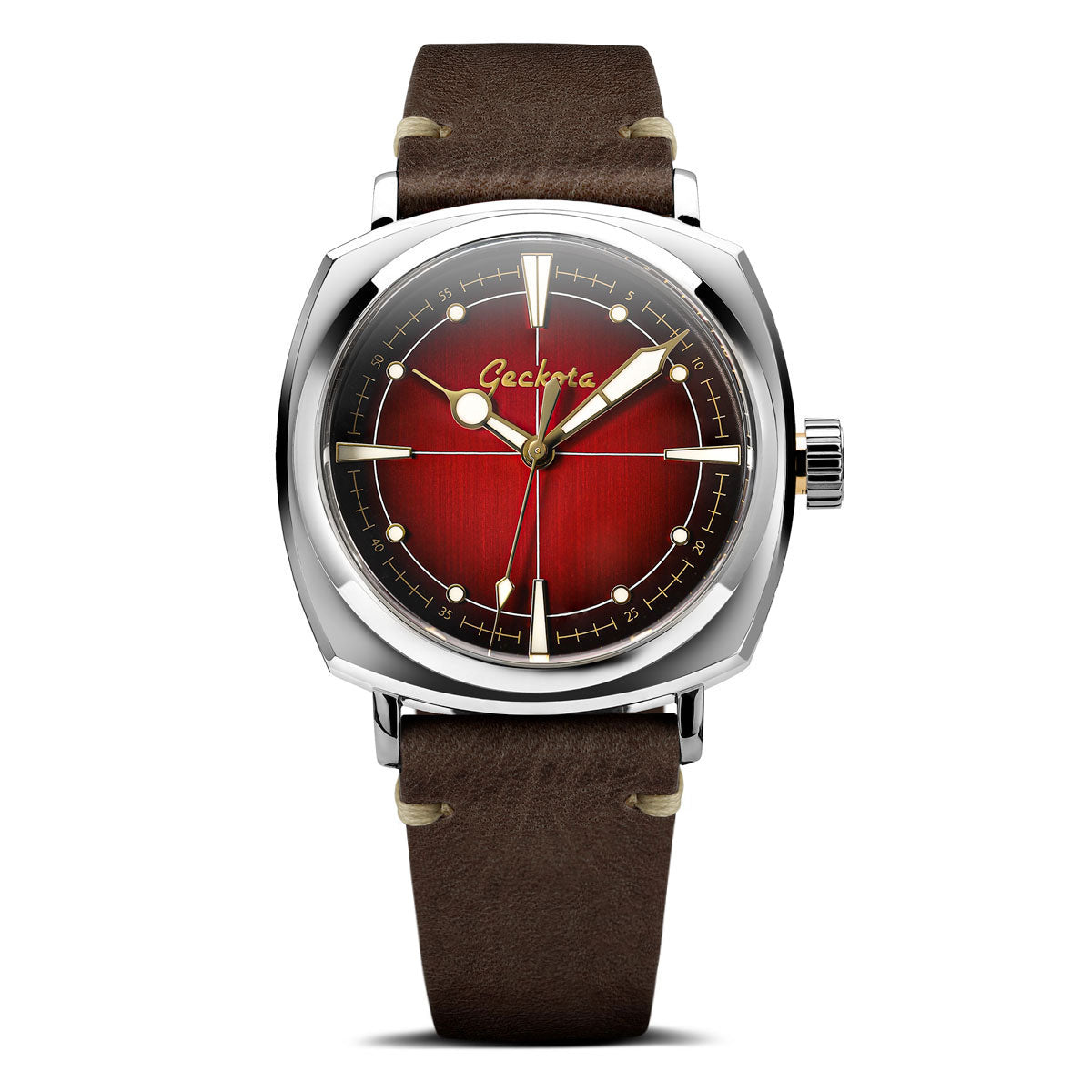 Geckota Pioneer Automatic Watch Brushed Red Dial VS-369-2
