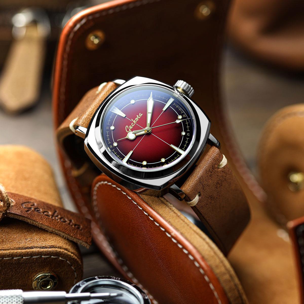 Vachetta leather watch strap. Ranger cognac color. Handmade in Finland