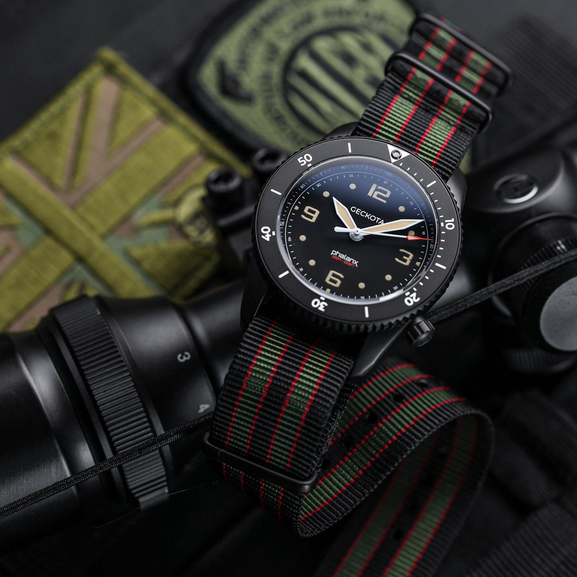 Phalanx Vintage Bond Military Nylon Watch Strap - Satin Steel