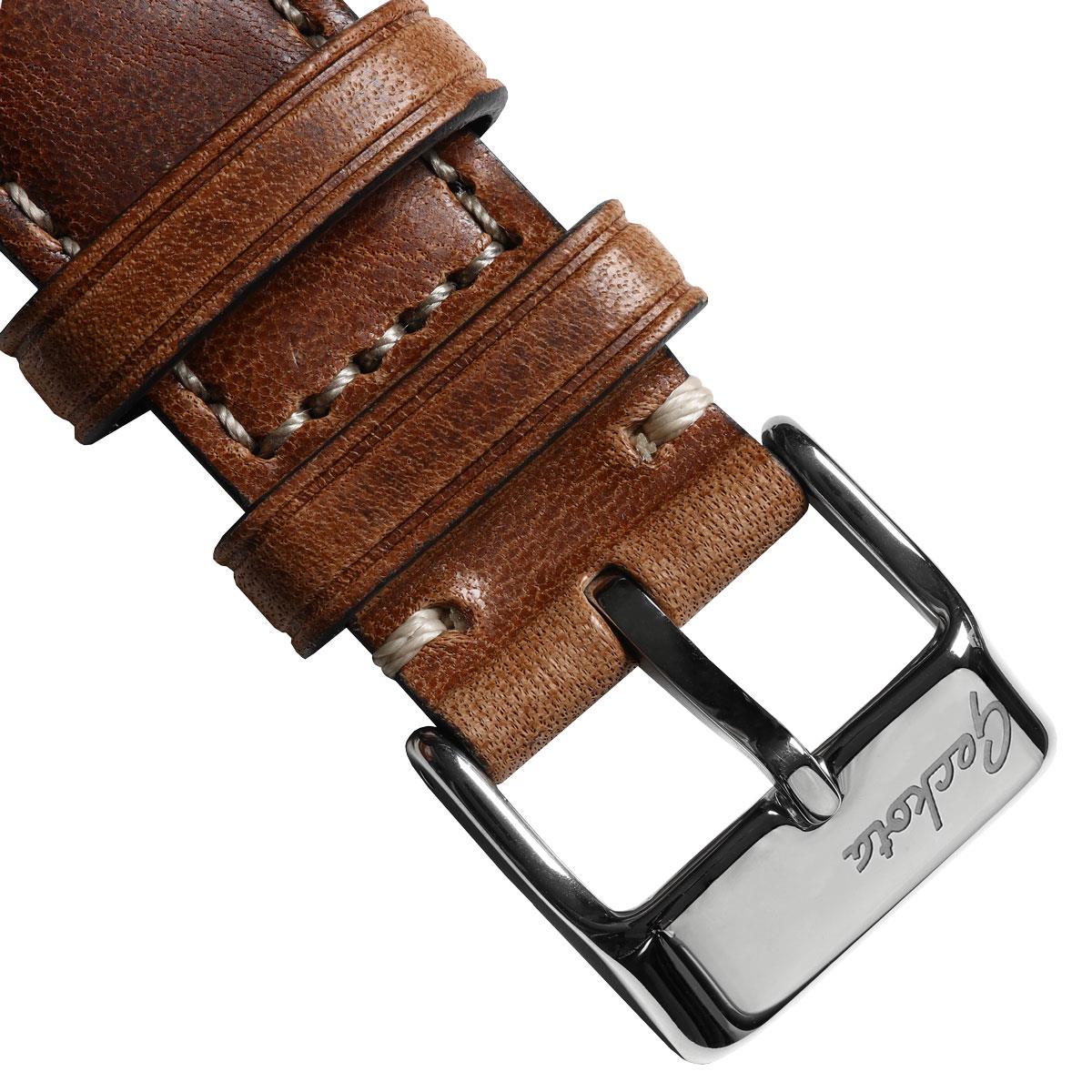 Geckota Vintage Highley Genuine Leather Watch Strap - Reddish Brown 