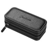 Geckota Genuine Leather Zip-UP 2 Piece Watch Travel Case - Black