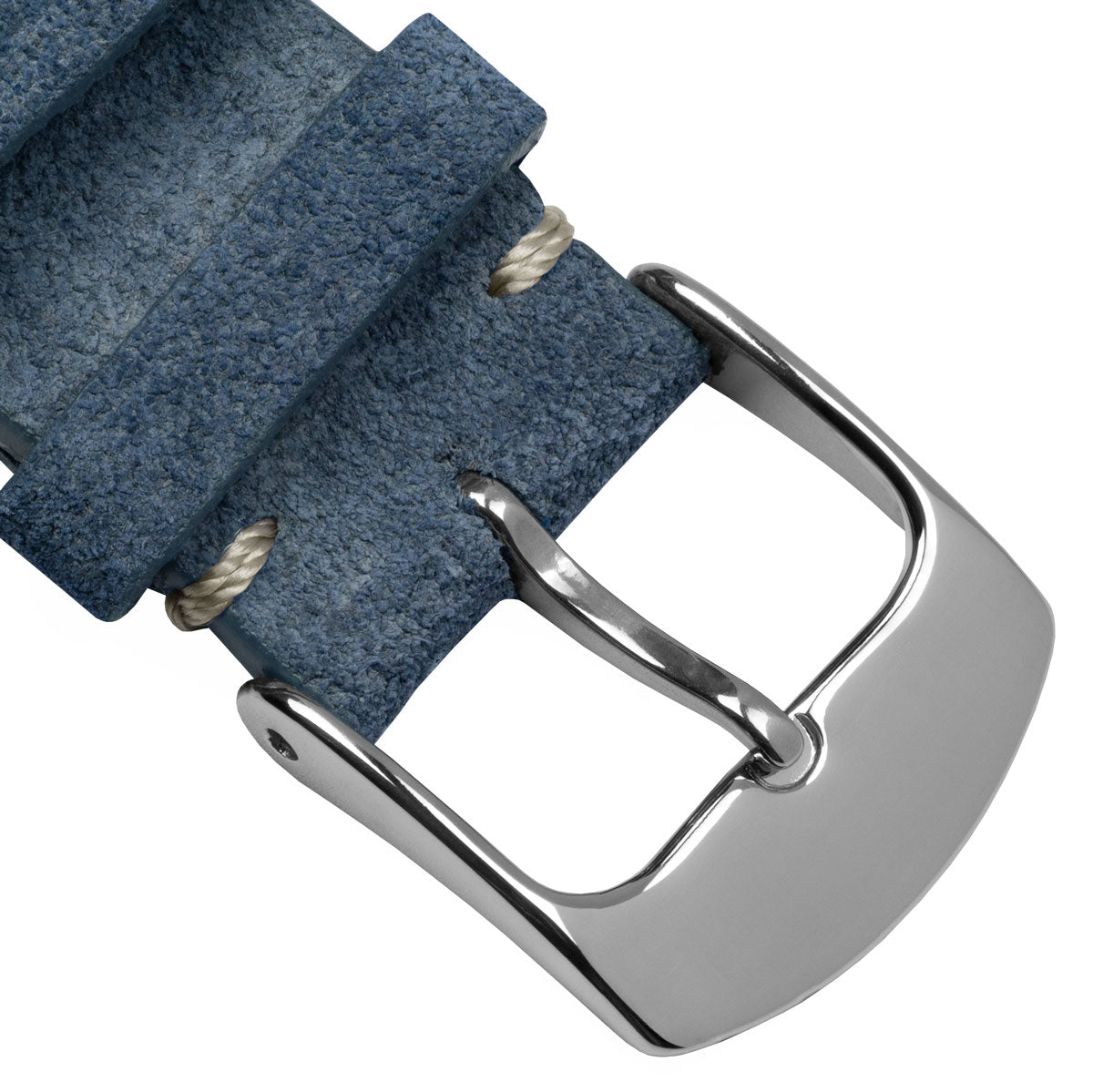 Stanway Vintage V-Stitch Genuine Italian Suede Watch Strap - Indigo Blue