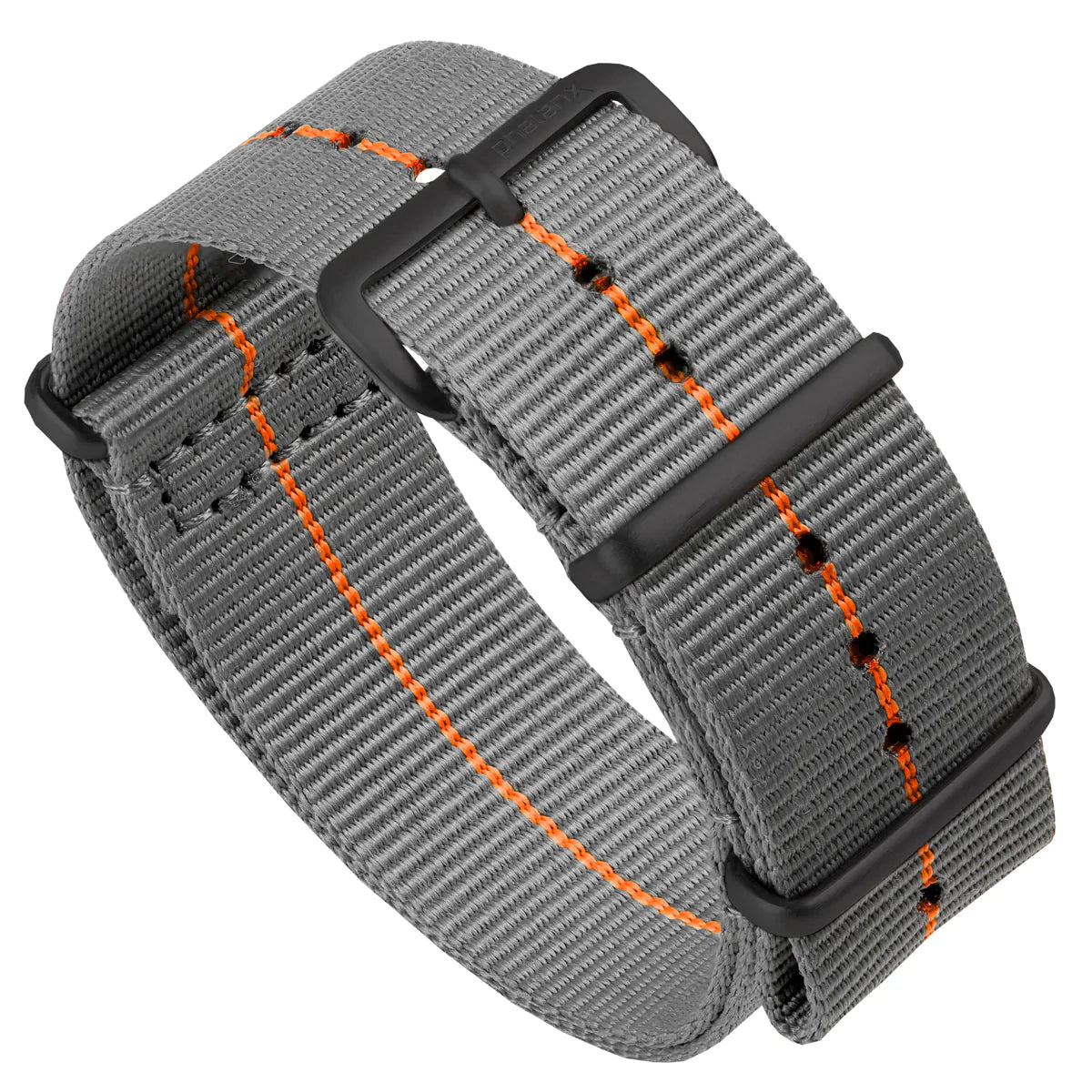 Phalanx Marine Nationale Military Nylon Watch Strap - Grey/Orange -IPB