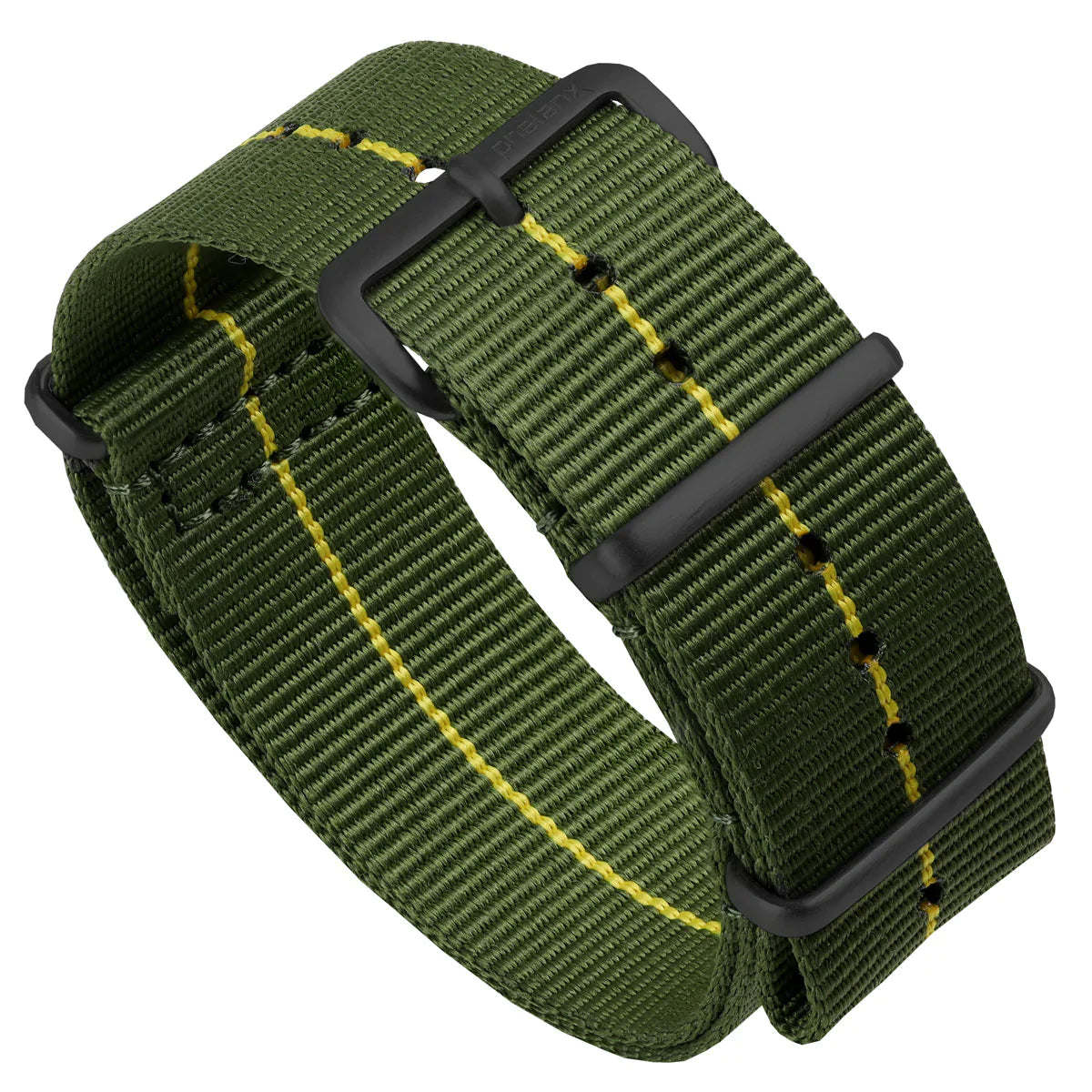 Phalanx Marine Nationale Military Nylon Watch Strap - Green/Yellow - IPB