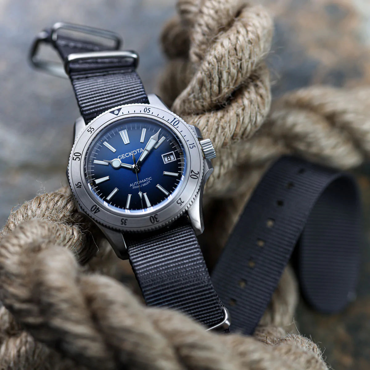 Phalanx Nylon Military Watch Strap Black IP Black Hardware