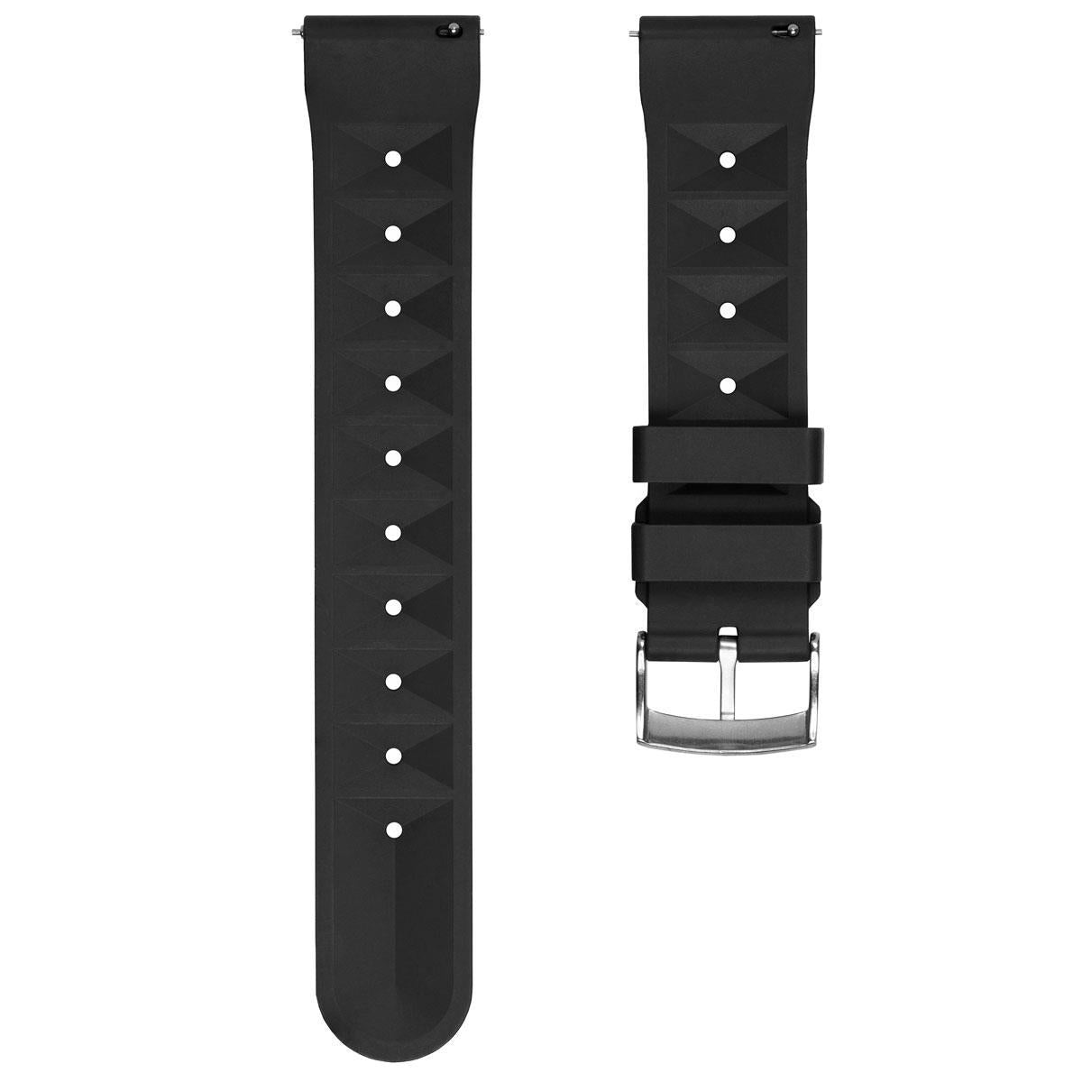 Seacroft Waffle FKM Rubber Dive Watch Strap - Black