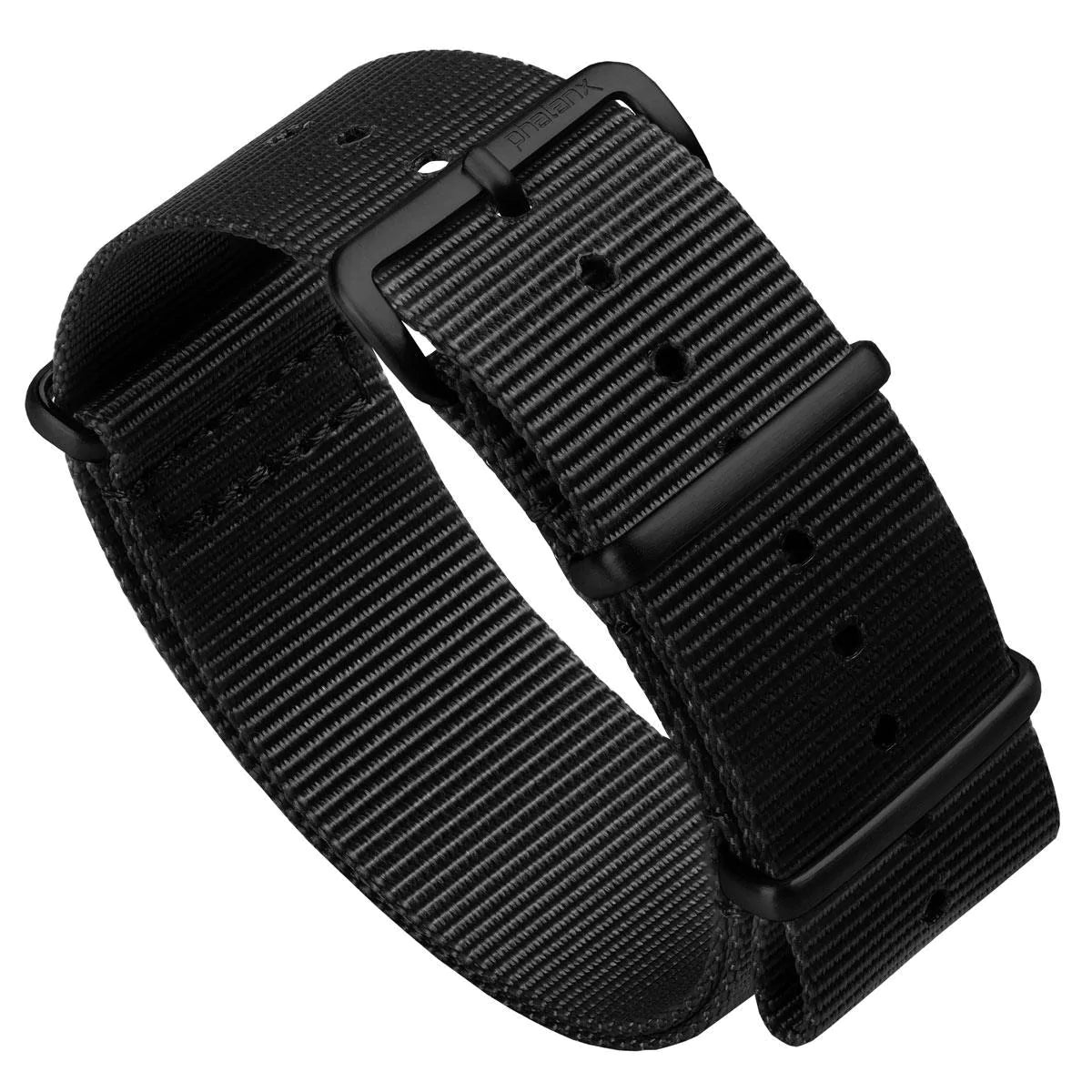 Phalanx Nylon Military Watch Strap - Black - IP Black Hardware