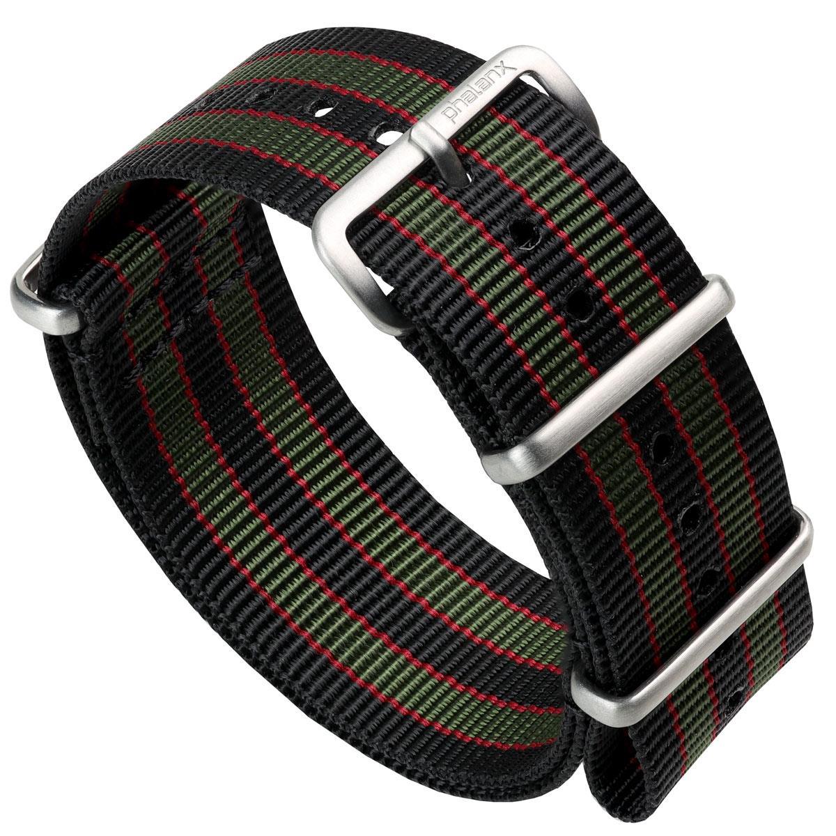 Phalanx Vintage Bond Military Nylon Watch Strap - Satin Steel